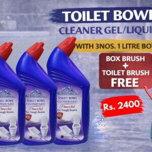 Toilet Bowl Cleaner 3x Nos 1Litre Bottle Free With Box Brush + Toilet Brush