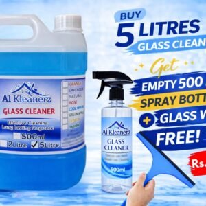Buy 5 Litre Glass Cleaner Get Free Empty 500ml Spray Bottle + Glass Wiper